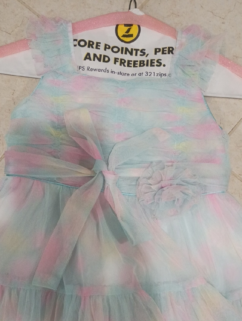 Jona Michelle Pastel Watercolor Tulle Dress